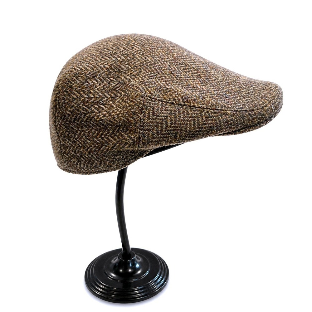 VTG Orvis Lawrence & Foster Flat Cap 100% Wool Hand Tailored England Brown 7 1/4